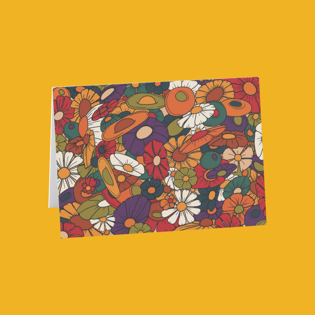 Hand Drawn Floral Greeting Card (1, 10, 30, or 50pcs)
